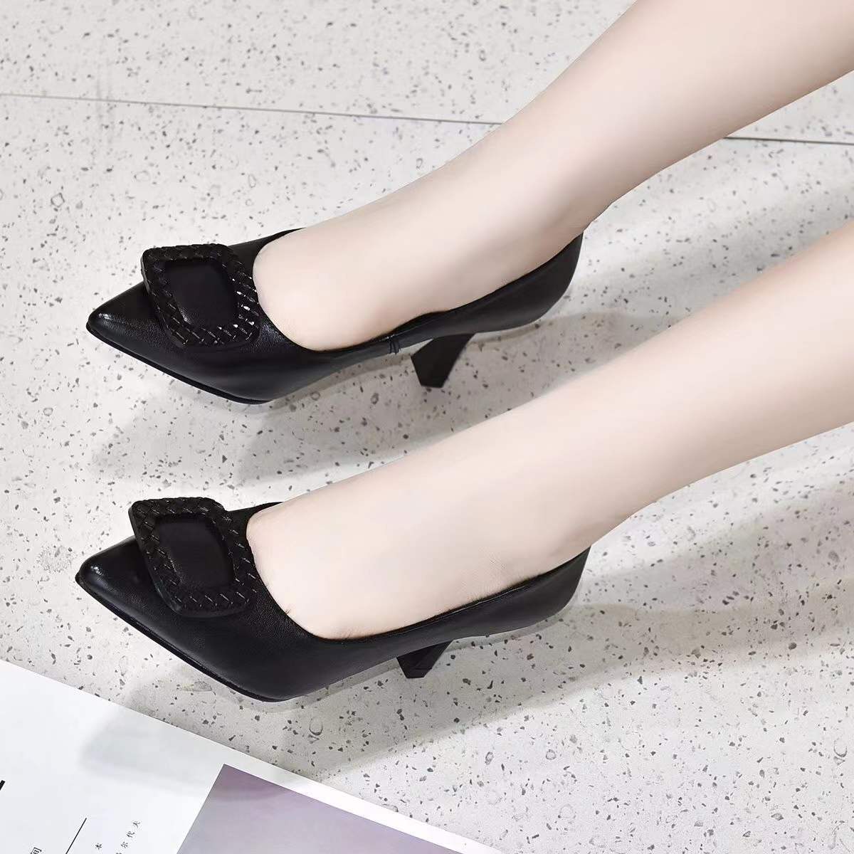 Women's & Men's Genuine Pumps Low-cut Stilettos Versatile Mom Spring Men's Shoes