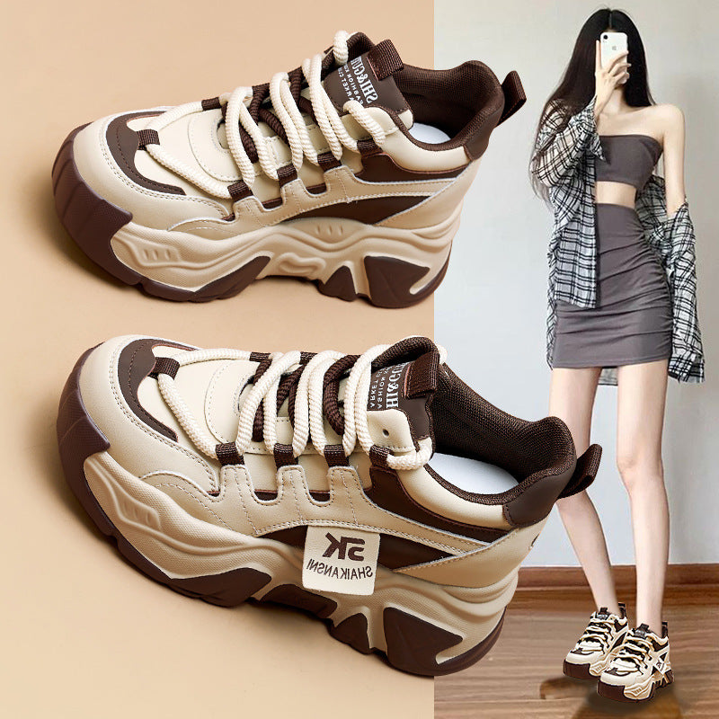Women's Platform Dad Genuine Height Increasing Fleece-lined Women's Sports Shoes