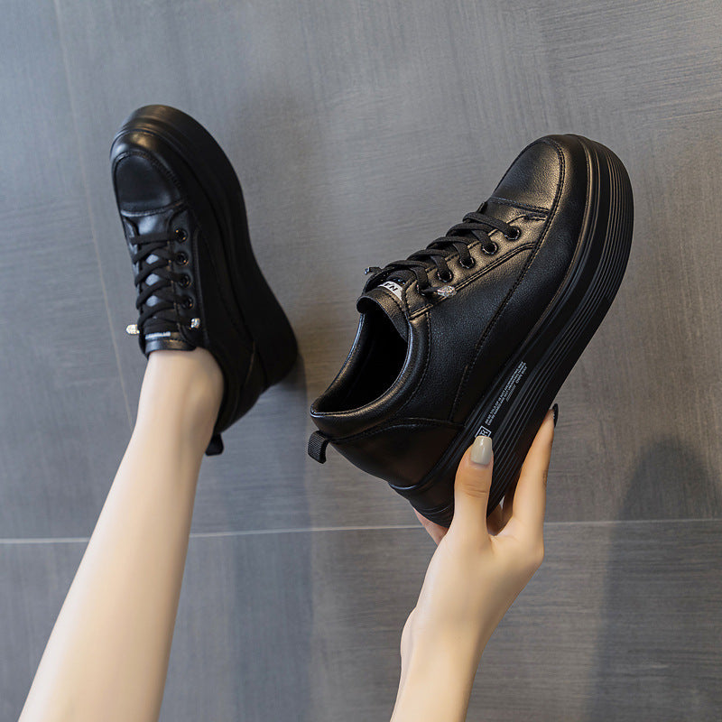Women's Wedge Platform Small Inner Height Increasing Short Women's Casual Shoes