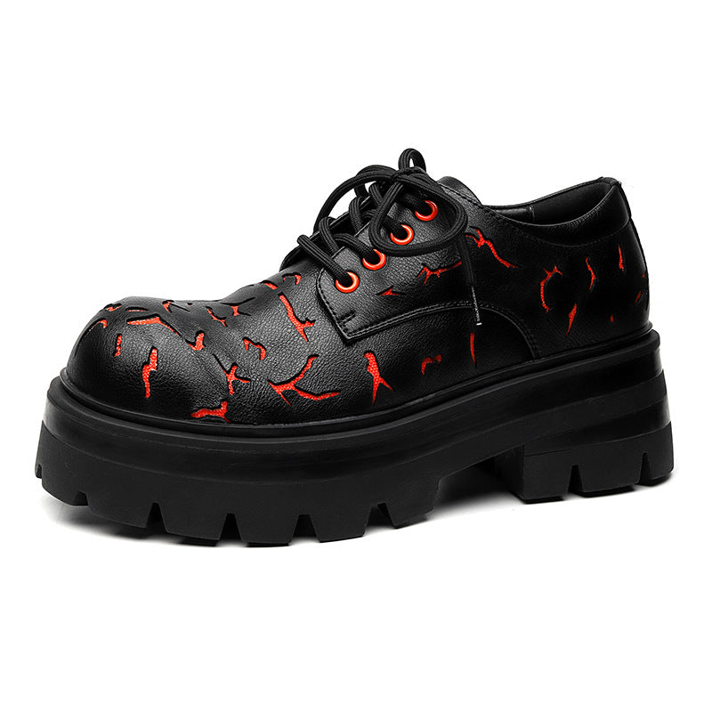 Men's Design Hair Stylist Retro Color Matching Leather Shoes