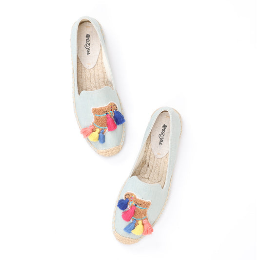 Women's Single Straw Fisherman Linen Flat Leisure Canvas Shoes