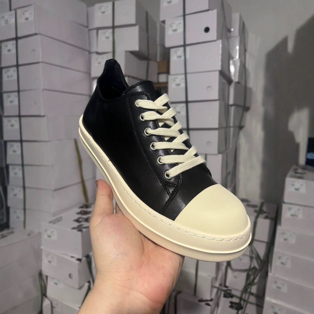 Men's Summer Thick Sole Increased Leisure Black American High Street Men's Board Shoes