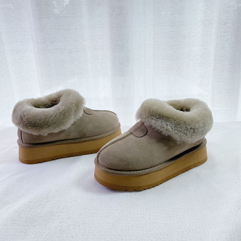 Women's Thick-soled Fur High-rise Wool Warm Platform Snow Boots