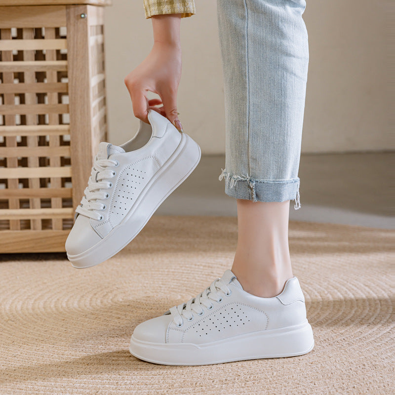 Women's Platform White Pure Color Lightweight Fashion Casual Shoes