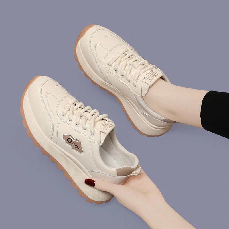Women's White Flat Fashion Mesh Surface Soft Bottom Lightweight Women's Casual Shoes