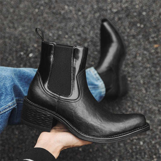 Men's Pointed Toe Raise The Bottom Chelsea Boots
