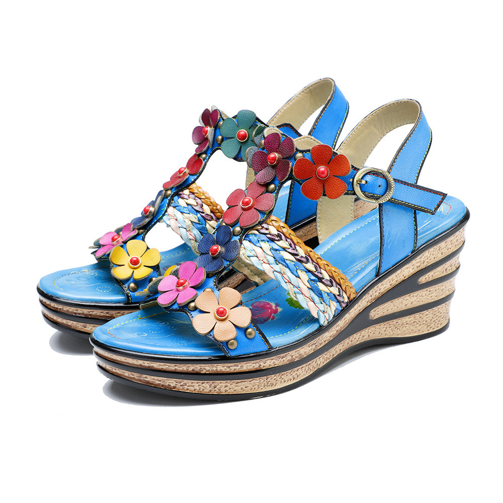 Genuine Hand-rub Color Bohemian Style Comfortable Sandals