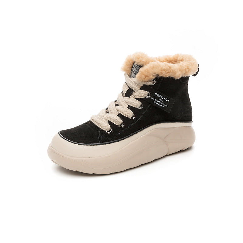 Women's Genuine Skinny Short Ankle Fleece-lined Warm Women's Shoes