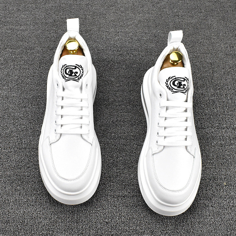 Men's Style Low Top Trendy Height Increasing Insole Board Thick Casual Shoes