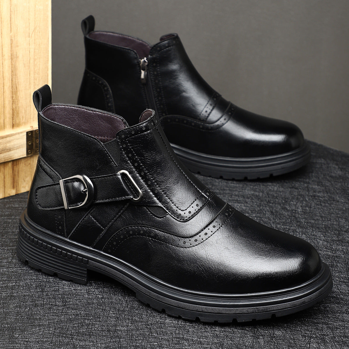 Men's British Retro Style Formal Outdoor Trendy Men's Business Leather Shoes