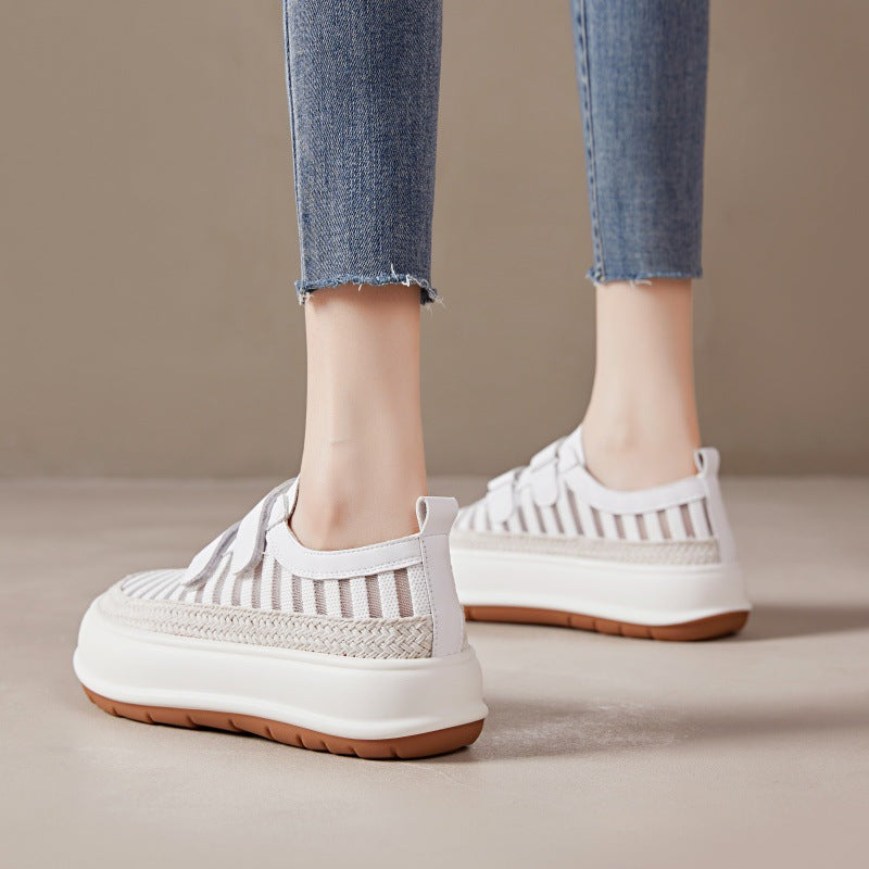 Women's White Mesh Breathable Summer Korean Style Casual Shoes