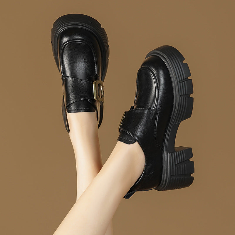 Women's Preppy Style Platform Soft Retro British Loafers
