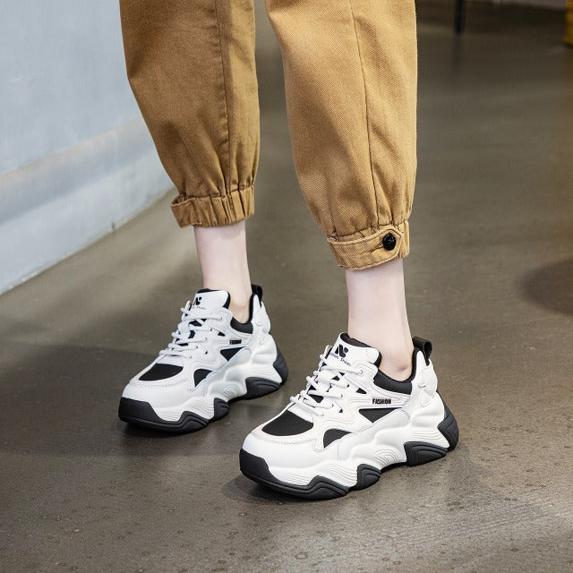 Women's Clunky Spring Platform Elevator Wild Sports Sneakers