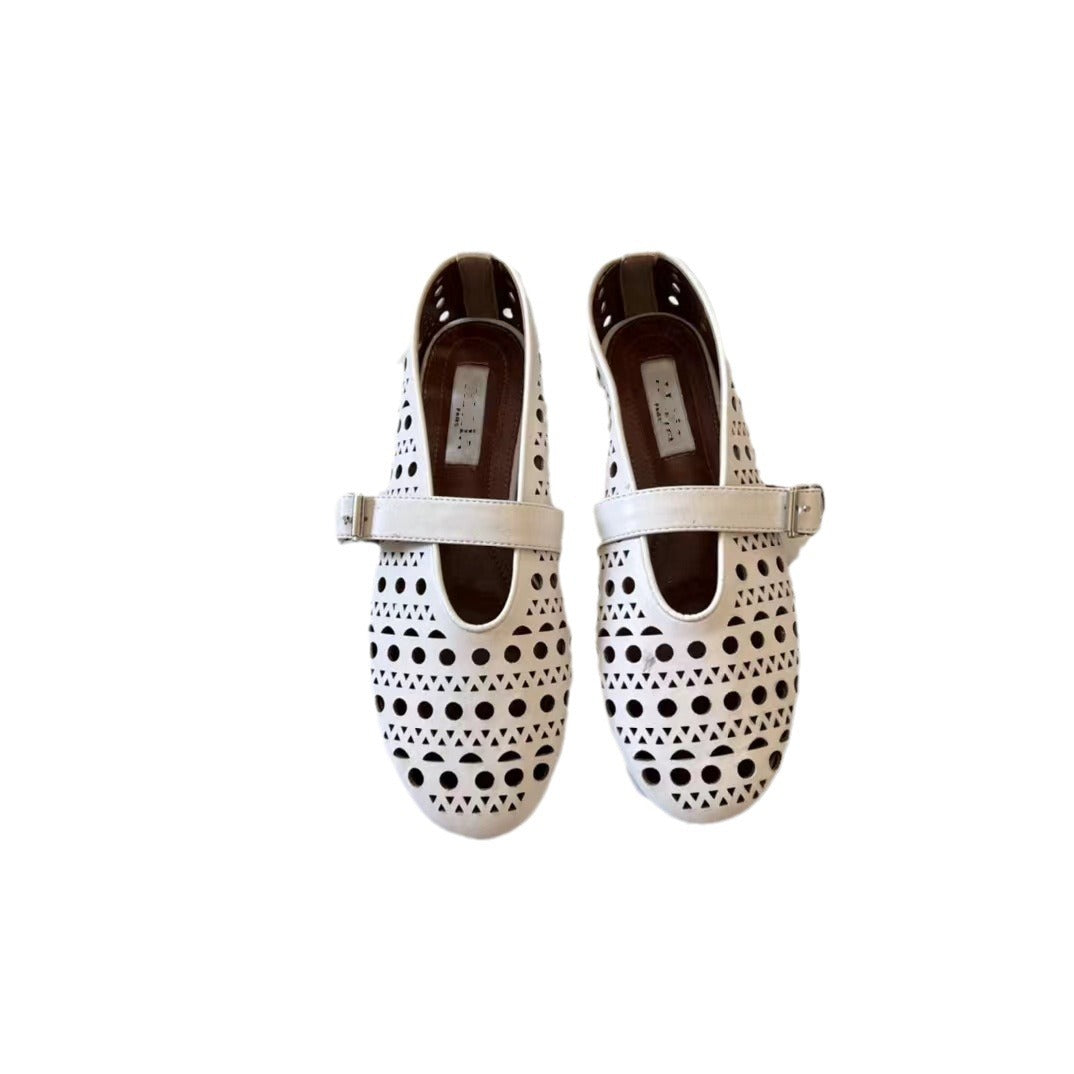 Summer Buckle Ballet Full Diamond Flat Women's Shoes