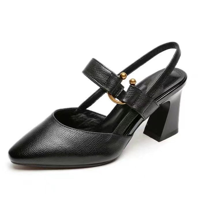 Women's Closed Toe Mid Pointed With Buckle Casual Shoes