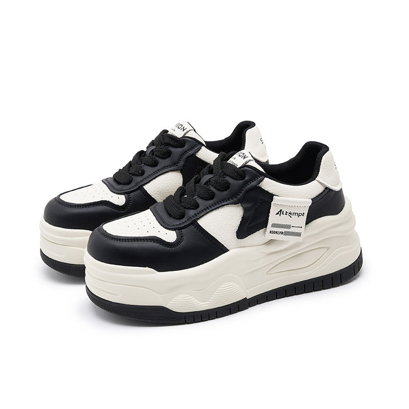 Women's Genuine Spring Platform Hidden White Thick Casual Shoes