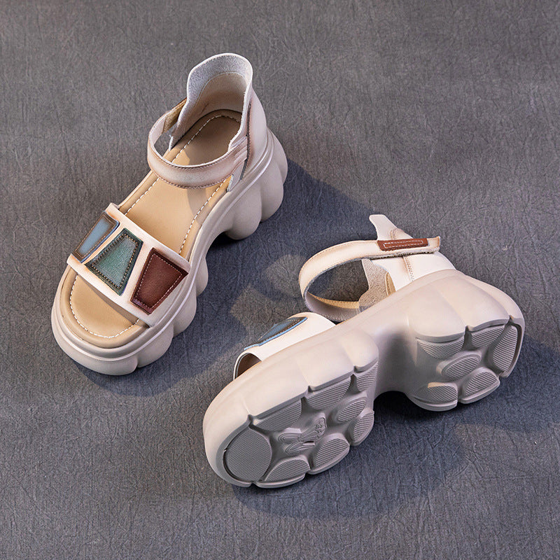 Women's First Layer Cowhide Summer Breathable Hollow Sandals