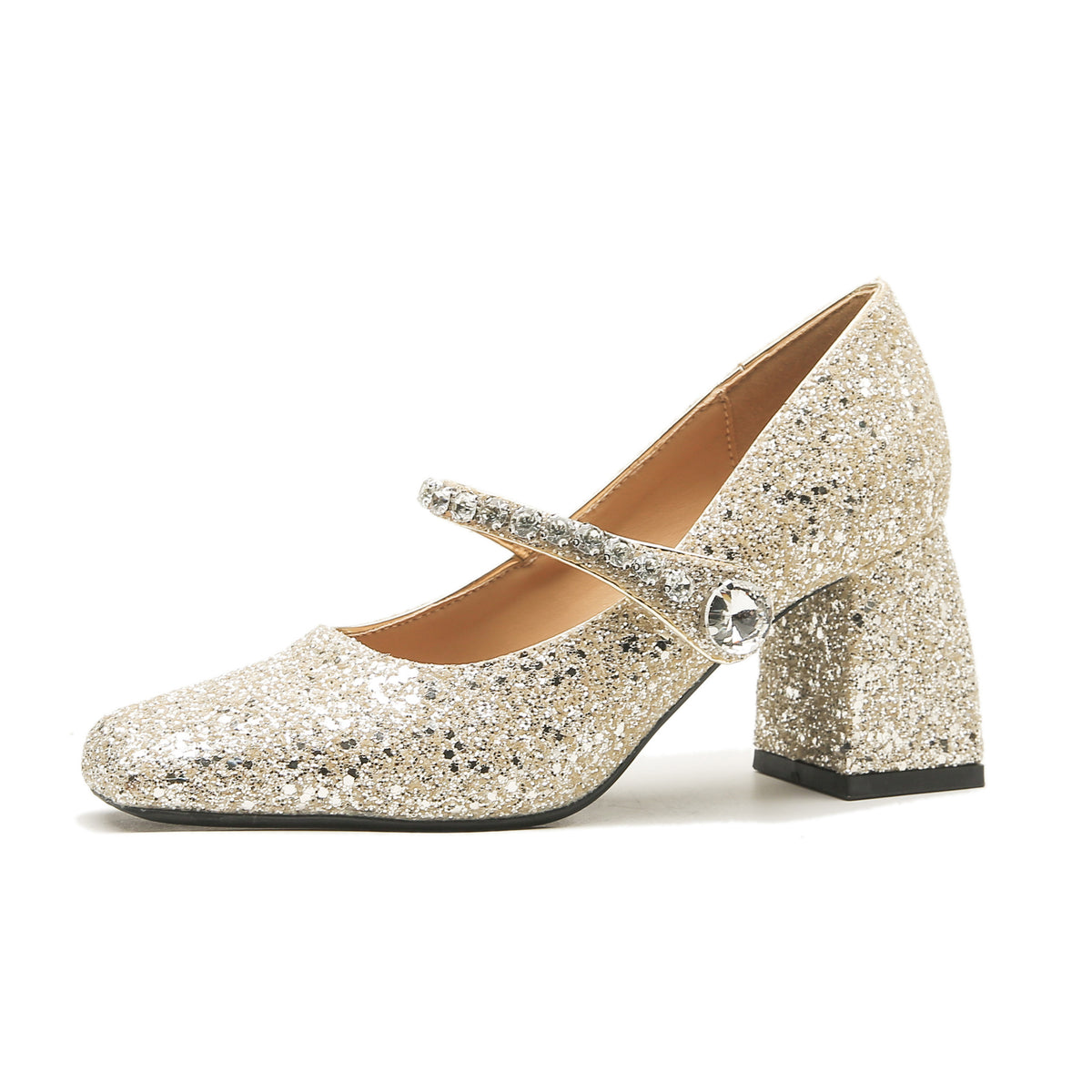 Women's French Style Mary Jane Autumn Shining Great Word With Square Women's Fashion Shoes