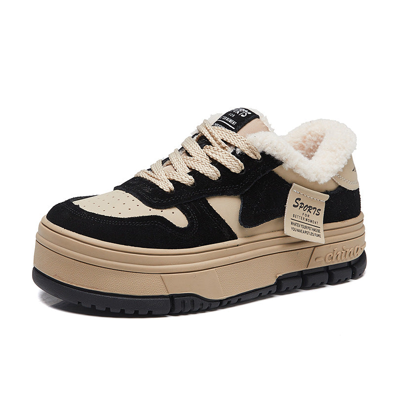 Women's Lamb Wool Dad Fashionable Winter Korean Sneakers