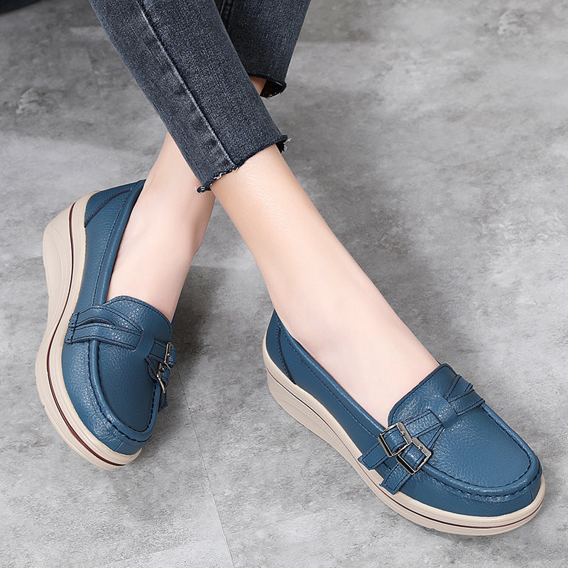 Women's Wedge Plus Size Slip-on Single-layer Round Casual Shoes