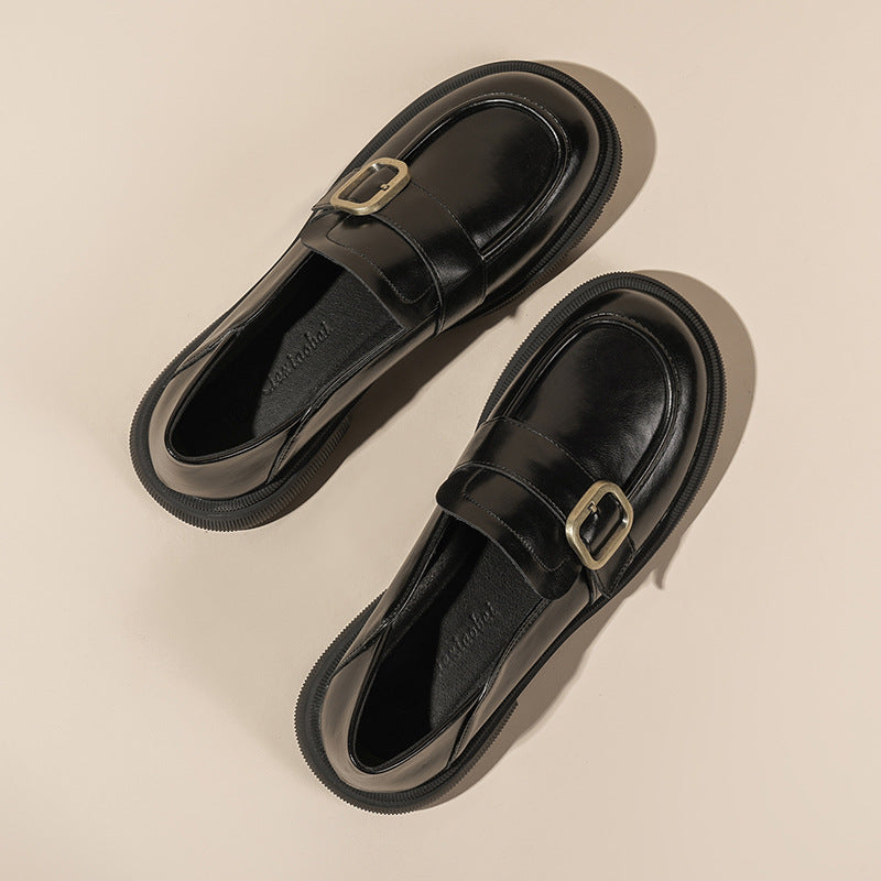 Spring Platform Female Black Versatile Small Loafers