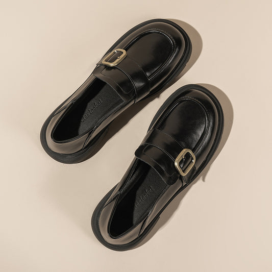 Spring Platform Female Black Versatile Small Loafers