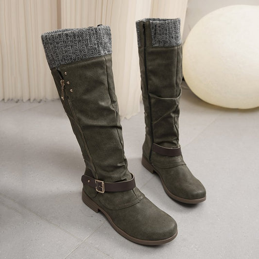 Women's Plus Size Chunky Side Zip High Heels