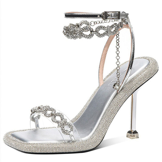 Women's Graceful Fashionable Starry Sky High Summer Heels