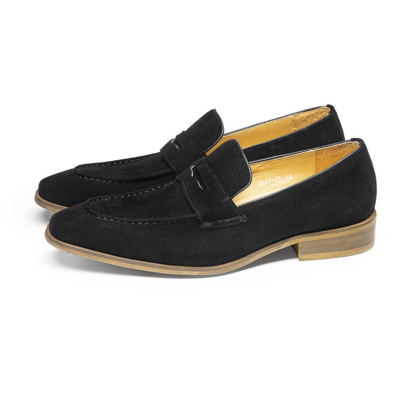 Men's Hours Cow Suede Genuine Business Formal Leather Shoes
