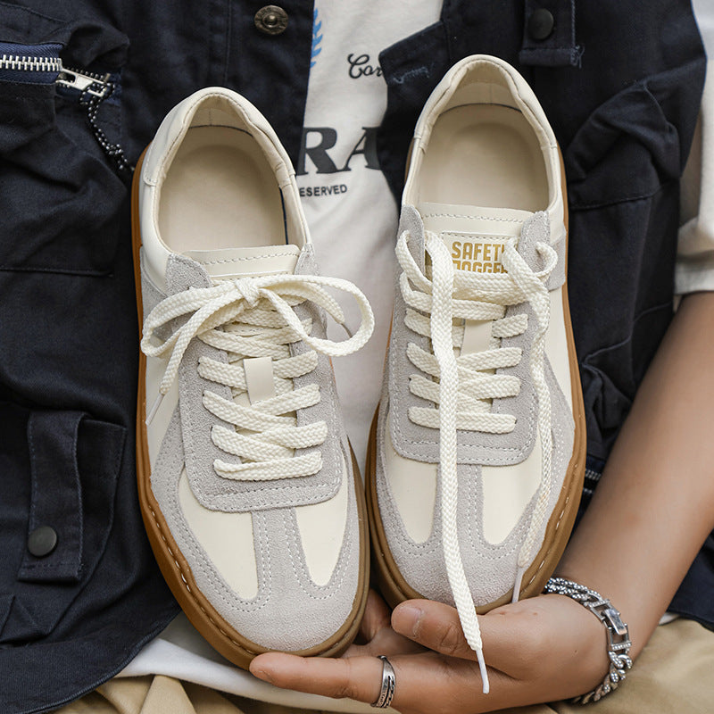 Men's White Oxford Platform German Training Niche Style Sneakers