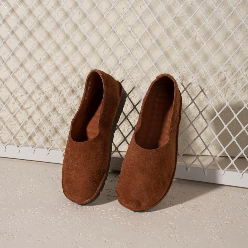 Women's & Men's Pumps Retro Round Toe Flat Bottom Casual Shoes
