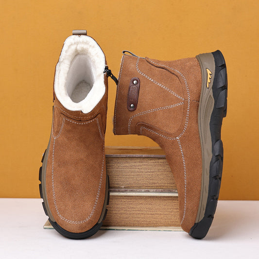 Men's Winter Genuine Fleece-lined Warm Wool Outdoor Men's Shoes