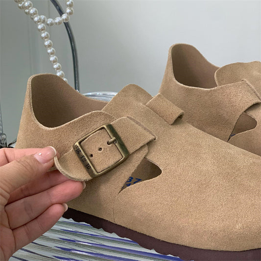 Women's Authentic Toe Box Cork Platform Slip-on Casual Shoes