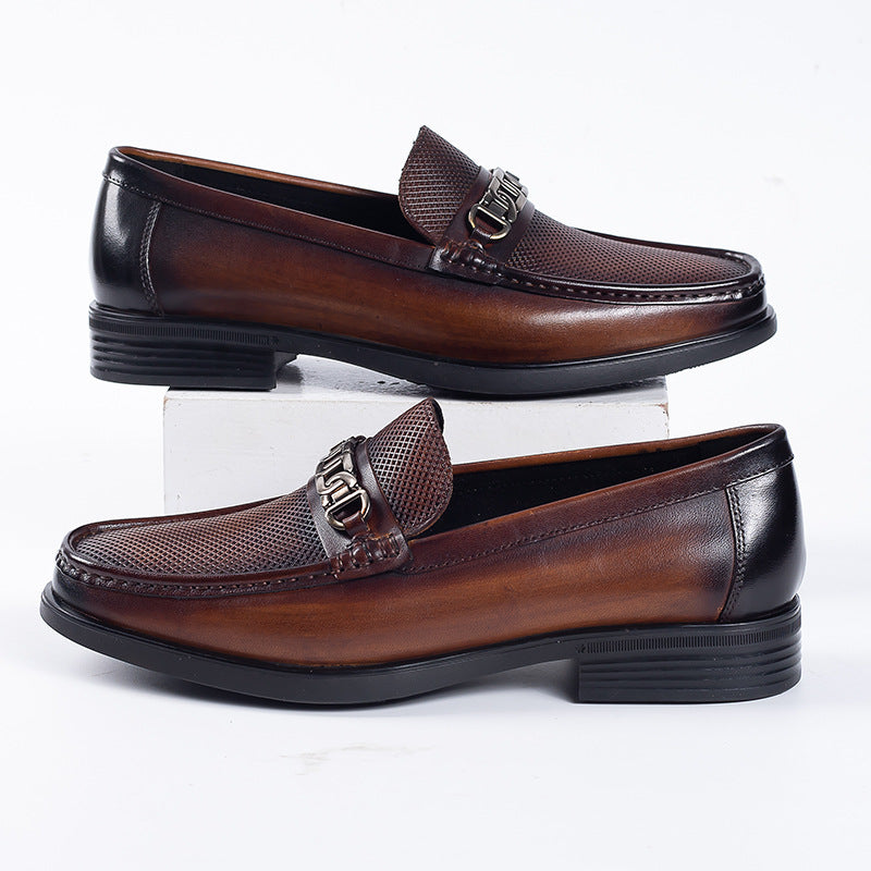 Men's Summer Genuine Breathable One Pedal Slip-on Loafers