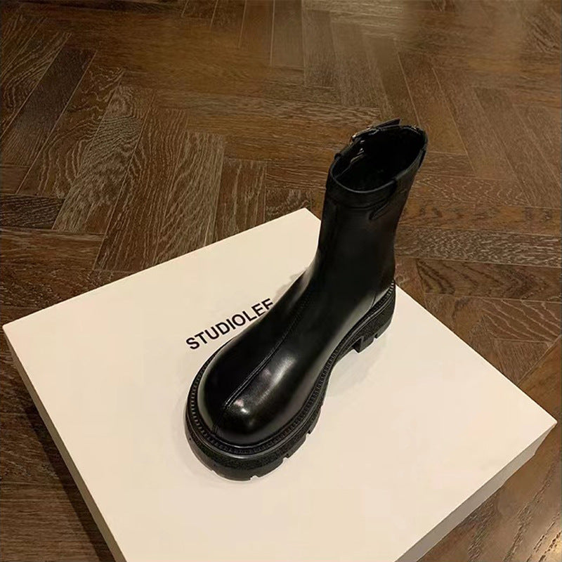 Fried Street Side Buckle Thick Bottom Boots