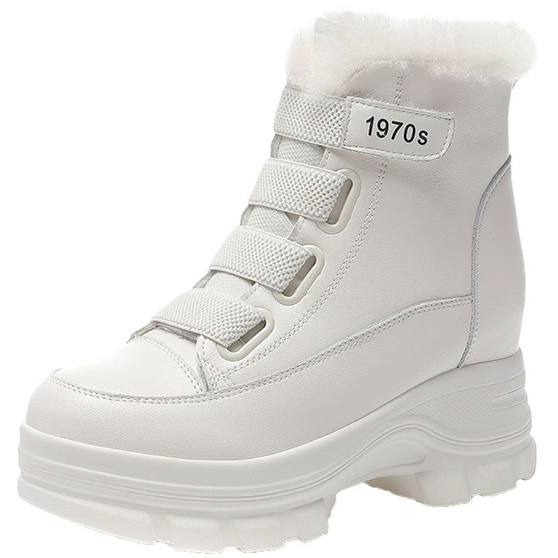 Women's Platform Thick Bottom Thin Short Tube Casual Shoes