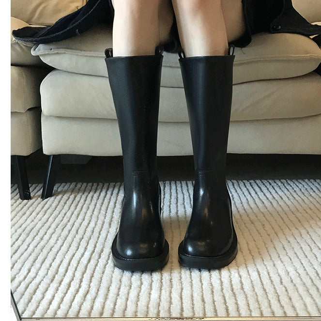 Mid Thick Wide Tube Knight High Below The Knee Boots