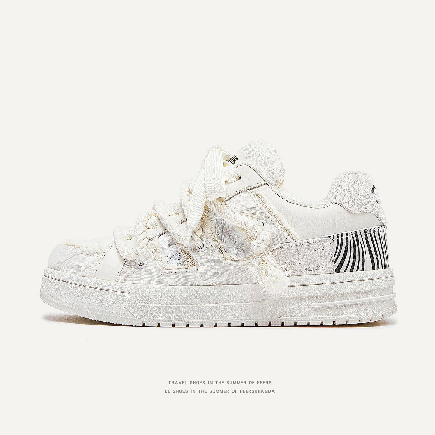 Women's & Men's Destroy Aesthetics Series White Bread Trendy Sneakers
