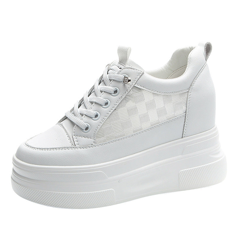 Women's Hidden Platform Korean Fashionable Popcorn White Heels
