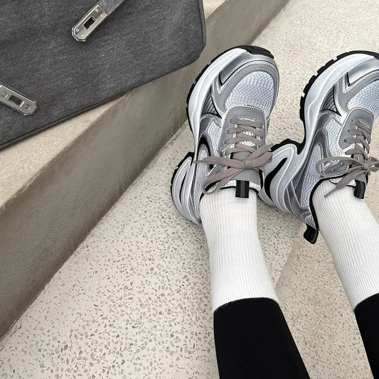 Women's Sier Platform Spring Authentic Lace Up Sneakers