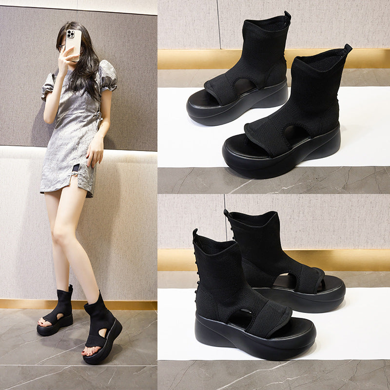 Women's Muffin Open Toe Small Extra Black Sandals