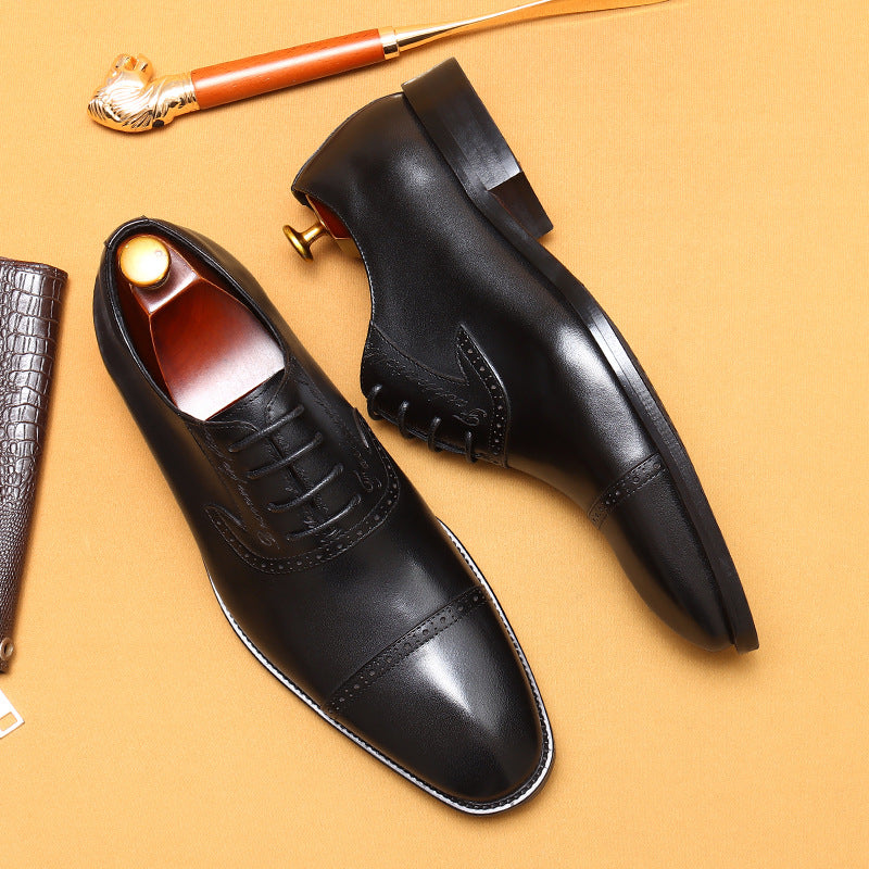 Men's Genuine Formal Business Oxford First Layer Leather Shoes