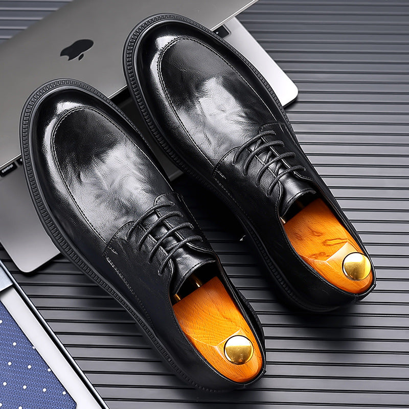Men's Wear Big Toe Thick Bottom Genuine Leather Shoes