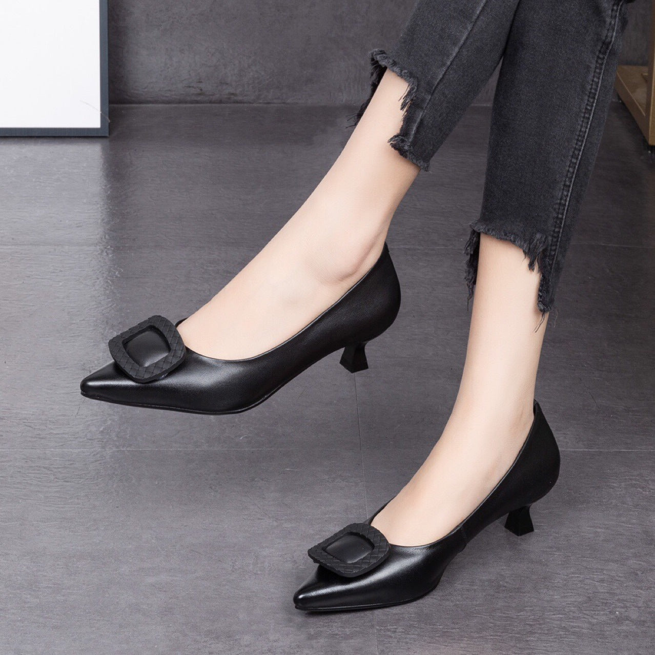 Women's & Men's Genuine Pumps Low-cut Stilettos Versatile Mom Spring Men's Shoes