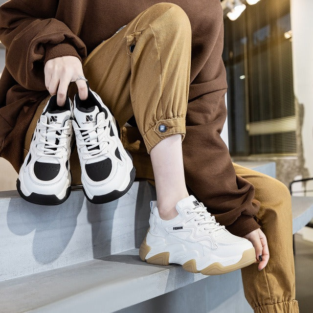 Women's Clunky Spring Platform Elevator Wild Sports Sneakers