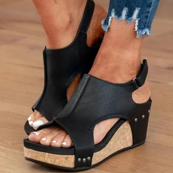 Women's Plus Size Wedge Fashion Peep Toe Sandals