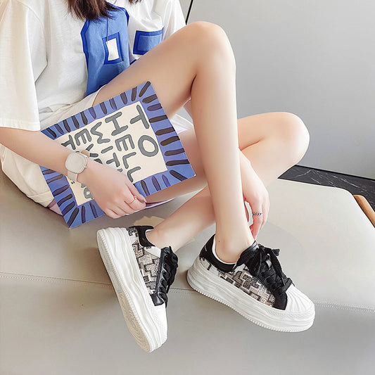 Women's Summer Breathable Mesh Shell Toe Dissoed Sneakers