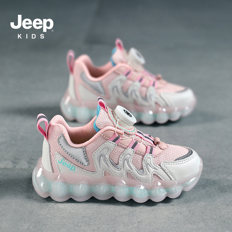 Children's Breathable Mesh Spin Button Daddy Running Kid's Sneakers