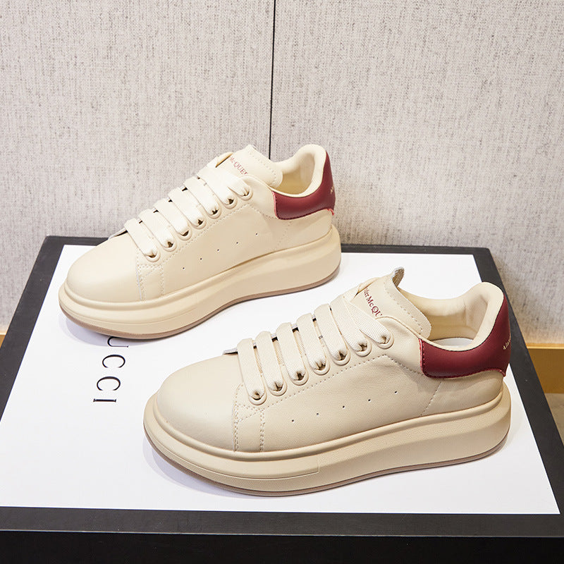 Women's European High-rise Four White Breathable Versatile Casual Shoes
