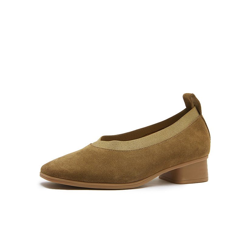 Women's Frosted Reversible Cowhide Chunky Peas Ugly Women's Shoes